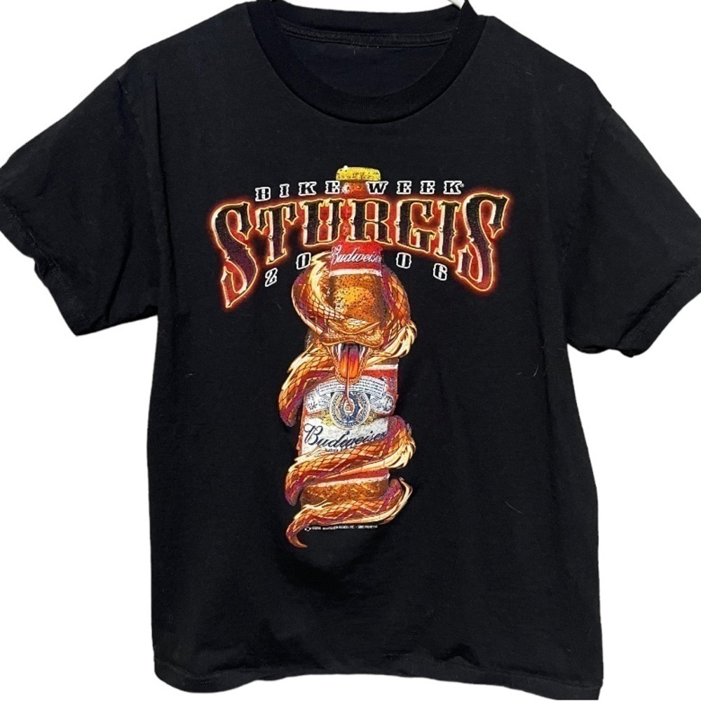 Budweiser Sturgis 2006 Snake‎ Print Biker Tshirt Mens M Womens L